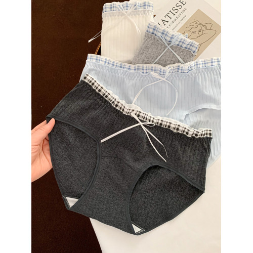 清新漫調~女生中腰透氣舒適內褲女款純棉2026新款三角褲不夾屁屁