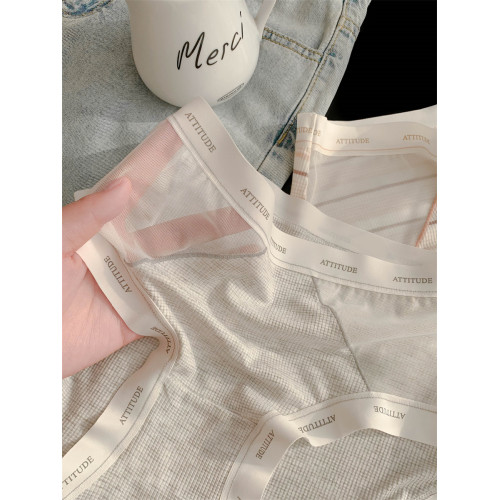 慵懶時光~5A抗菌女士無痕內褲女冰絲三角褲薄款網紗2025新款純棉