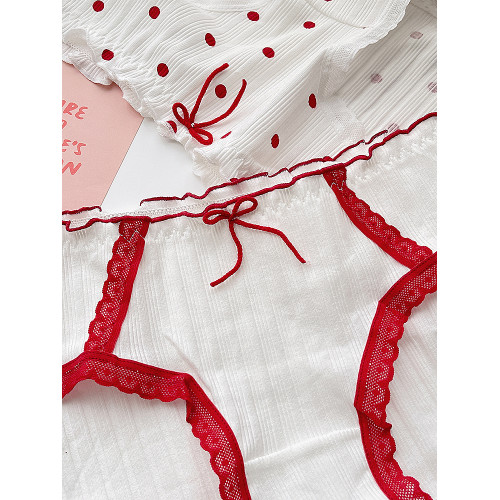 甜美格子~3條新年少女蝴蝶結棉質抑菌舒適可愛柔軟本命年大紅內褲 甜美格子~3條新年少女蝴蝶結棉質抑菌舒適可愛柔軟本命年大紅內褲