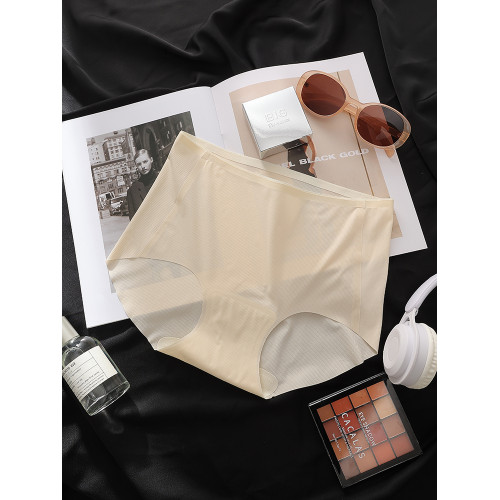 冰絲內褲女無痕高腰裸感女生運動隱形高彈抑菌檔薄款無尺碼三角褲