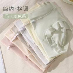 女士內褲夏季超薄冰絲大碼胖mm無痕裸感面膜褲中腰三角短褲大彈力