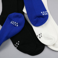 AD基礎黑藍白雙針小標長襪韓國小衆設計師潮牌簡約中筒襪子棉男女