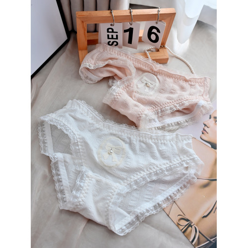 復古赫本風純棉內褲少女甜美蝴蝶結蕾絲邊圓牌學生全棉襠三角褲秋 復古赫本風純棉內褲少女甜美蝴蝶結蕾絲邊圓牌學生全棉襠三角褲秋