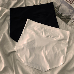 無痕高腰內褲女冰絲收腹純棉襠夏季超薄透氣大碼少女士三角黑白灰