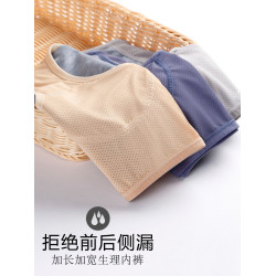 冰絲生理褲鏤空透氣月經期內褲女前後防漏加大碼姨媽三角衛生褲