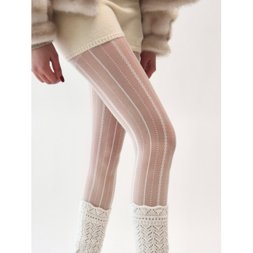 陸甜茶復古麻花條紋蕾絲白色女士絲襪春秋款天鵞絨防勾絲連褲襪 陸甜茶復古麻花條紋蕾絲白色女士絲襪春秋款天鵞絨防勾絲連褲襪