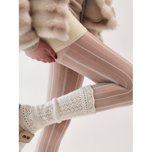 陸甜茶復古麻花條紋蕾絲白色女士絲襪春秋款天鵞絨防勾絲連褲襪 陸甜茶復古麻花條紋蕾絲白色女士絲襪春秋款天鵞絨防勾絲連褲襪