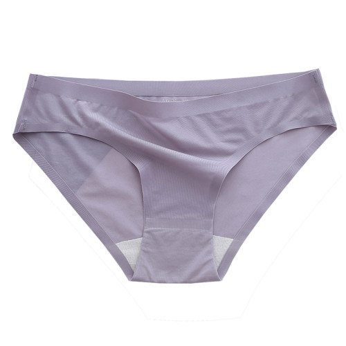 無痕內褲女性感低腰面膜超薄無感冰絲一片式少女生三角純棉襠內褲