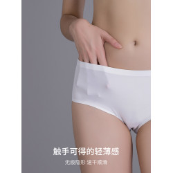 DPL冰絲無痕女士內褲純棉襠三角中腰抗菌黑色夏薄性感透氣白色