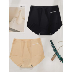 4條 中高腰無痕運動內褲女士冰絲夏季新款健身跑步性感透氣大碼