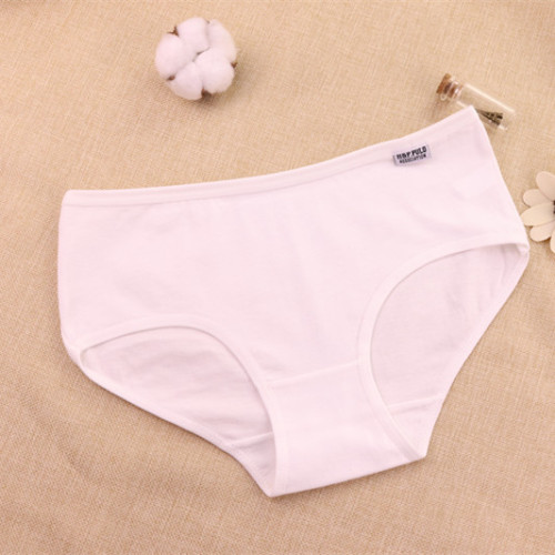 10條少女全棉100％透氣內褲女純棉黑白灰膚中低腰學生簡約三角褲