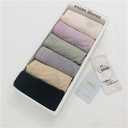 鉑金蠶絲內褲女冰絲款透氣中高腰無痕抗菌100%桑蠶絲內襠三角褲頭