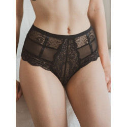 MIU Baby法式復古風高腰內褲性感半透蕾絲無痕包臀提臀底褲有大碼