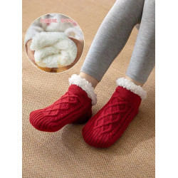 超厚加絨拖鞋襪子男士秋冬季保暖襪套居家地板防滑護腳套女款襪拖