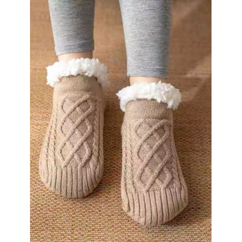 超厚加絨拖鞋襪子男士秋冬季保暖襪套居家地板防滑護腳套女款襪拖