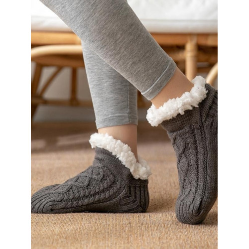 超厚加絨拖鞋襪子男士秋冬季保暖襪套居家地板防滑護腳套女款襪拖