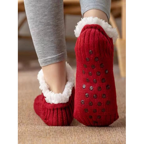 超厚加絨拖鞋襪子男士秋冬季保暖襪套居家地板防滑護腳套女款襪拖