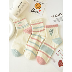 襪子女春秋中筒襪純棉透氣卡通短襪可愛韓版學院風長襪秋冬女運動