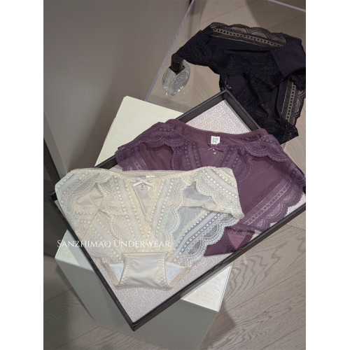 高開叉軟糯牛奶冰絲,2025新性感蕾絲內褲女士三角褲純欲女純棉襠 高開叉軟糯牛奶冰絲,2025新性感蕾絲內褲女士三角褲純欲女純棉襠