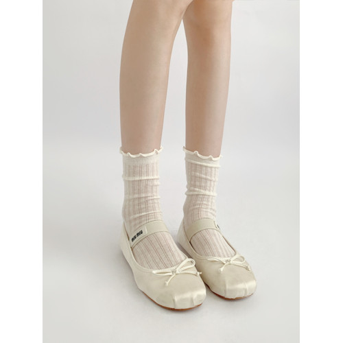 夜間教習室木耳邊芭蕾風襪子女夏薄款花邊中筒襪透氣白色堆堆襪夏 夜間教習室木耳邊芭蕾風襪子女夏薄款花邊中筒襪透氣白色堆堆襪夏