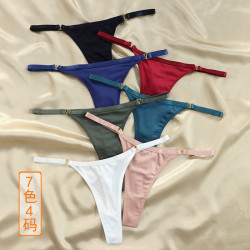 薄款性感丁字褲低腰棉襠抗菌女士三角內褲2023新款歐美t褲女