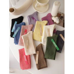 4雙裝！快樂的日子充滿色彩！多巴胺襪子女ins潮棉質純色中筒長襪