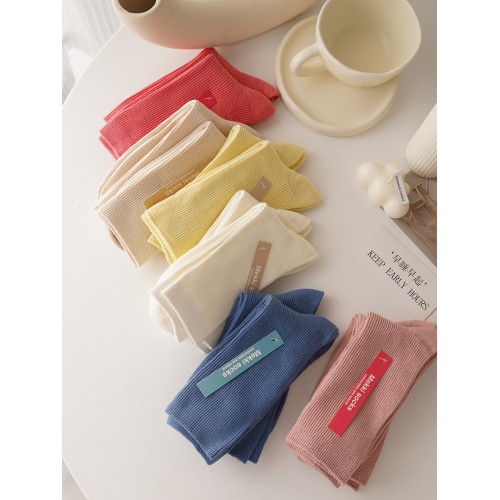 4雙裝!快樂的日子充滿色彩!多巴胺襪子女ins潮棉質純色中筒長襪 4雙裝!快樂的日子充滿色彩!多巴胺襪子女ins潮棉質純色中筒長襪