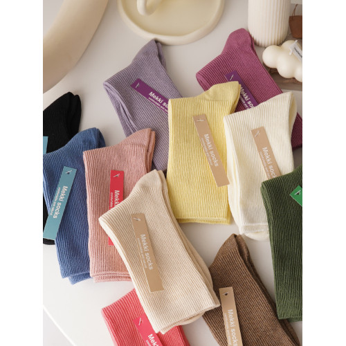 4雙裝!快樂的日子充滿色彩!多巴胺襪子女ins潮棉質純色中筒長襪 4雙裝!快樂的日子充滿色彩!多巴胺襪子女ins潮棉質純色中筒長襪