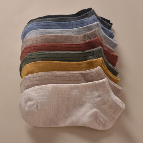 5雙 襪子女純棉短襪日系淺口純色防臭大碼中筒襪女襪春夏學生船襪