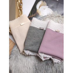 桃醬少女丨親膚柔軟 舒適螺紋蕾絲邊中腰無痕日系溫柔包臀內褲女