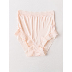 新款女真絲高腰內褲桑蠶絲透氣包臀平角大碼內褲護肚臍三角褲短褲