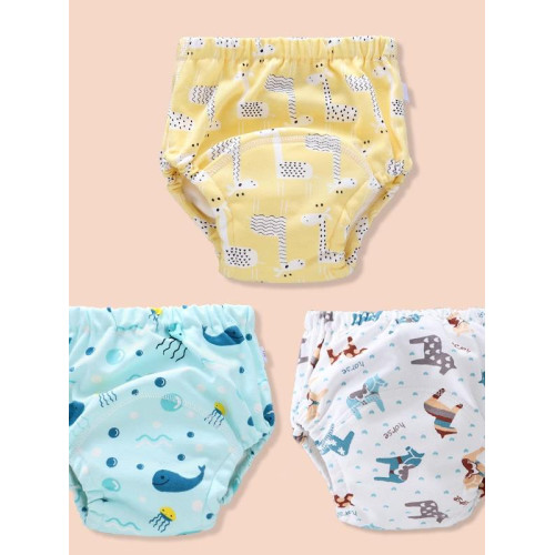 3條裝 寶寶學習褲夏季嬰兒如厠訓練內褲可洗幼兒戒尿片兒童布尿褲 3條裝 寶寶學習褲夏季嬰兒如厠訓練內褲可洗幼兒戒尿片兒童布尿褲