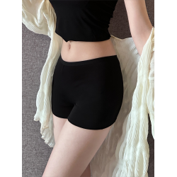 防走光安全褲女夏季中腰無痕舒適透氣貼身不卷邊齊襠冰絲打底短褲