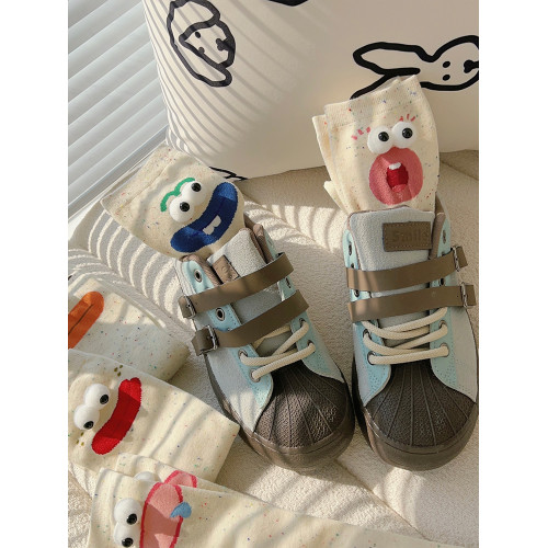 醜萌趣味搞怪襪子女中筒襪ins潮純棉春秋日系可愛情侶點子紗長襪 醜萌趣味搞怪襪子女中筒襪ins潮純棉春秋日系可愛情侶點子紗長襪