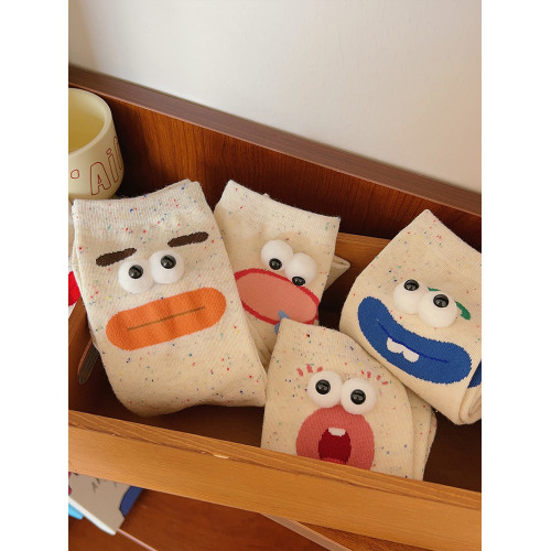 醜萌趣味搞怪襪子女中筒襪ins潮純棉春秋日系可愛情侶點子紗長襪 醜萌趣味搞怪襪子女中筒襪ins潮純棉春秋日系可愛情侶點子紗長襪