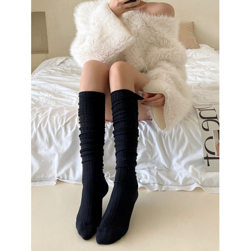 秋冬款長筒襪白色堆堆襪子女搭配小皮鞋新款中筒小腿襪棉jk靴襪 秋冬款長筒襪白色堆堆襪子女搭配小皮鞋新款中筒小腿襪棉jk靴襪
