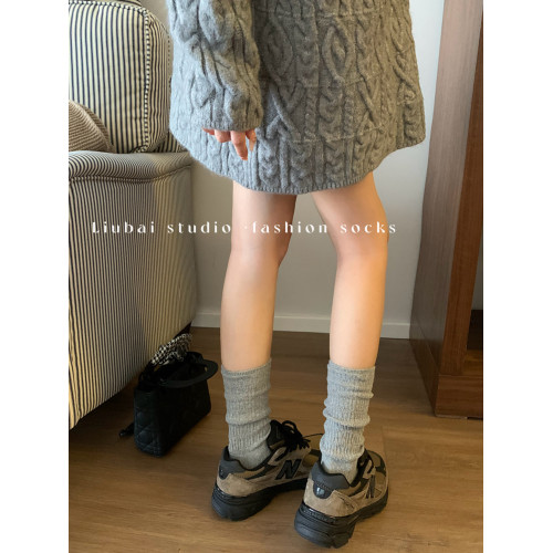 白色襪子女中筒襪春夏季純色ins潮韓版日系竪紋顯瘦薄款長堆堆襪 白色襪子女中筒襪春夏季純色ins潮韓版日系竪紋顯瘦薄款長堆堆襪