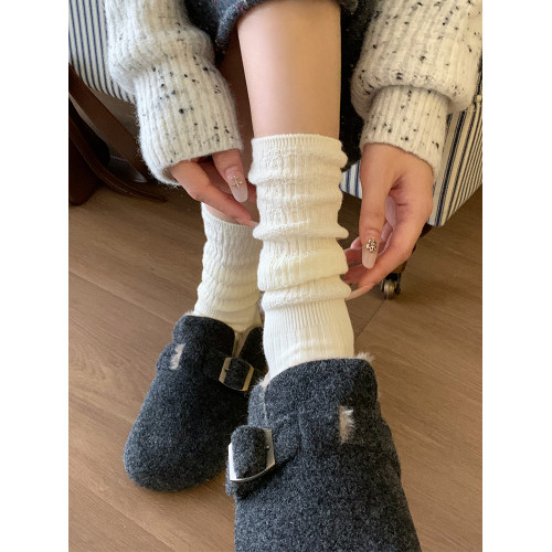 白色襪子女中筒襪春夏季純色ins潮韓版日系竪紋顯瘦薄款長堆堆襪 白色襪子女中筒襪春夏季純色ins潮韓版日系竪紋顯瘦薄款長堆堆襪