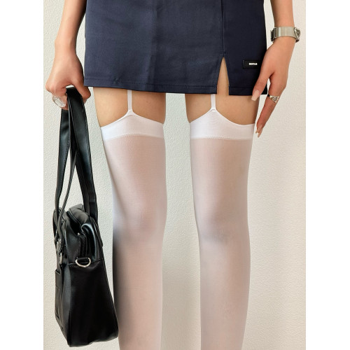 BON 亞文化自製個性吊帶一體過膝襪天鵞絨jk連褲襪黑白性感長筒襪 BON 亞文化自製個性吊帶一體過膝襪天鵞絨jk連褲襪黑白性感長筒襪