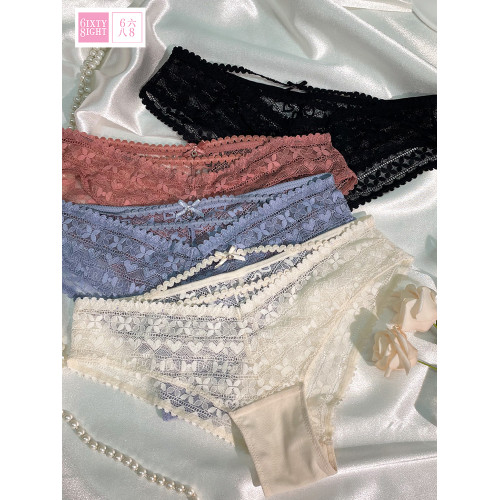 全店任選【119元5條】68內褲女性感浪漫蕾絲7A抑菌純棉襠三角褲 全店任選【119元5條】68內褲女性感浪漫蕾絲7A抑菌純棉襠三角褲