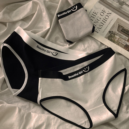 純棉內褲女2025新款女士女生少女抗菌全棉襠秋冬季黑色三角短褲頭 純棉內褲女2025新款女士女生少女抗菌全棉襠秋冬季黑色三角短褲頭