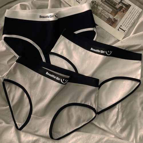 純棉內褲女2025新款女士女生少女抗菌全棉襠秋冬季黑色三角短褲頭 純棉內褲女2025新款女士女生少女抗菌全棉襠秋冬季黑色三角短褲頭