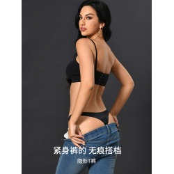 DPL女士丁字褲T褲冰絲滑爽黑色白色純棉襠低腰性感無痕TBACK薄夏