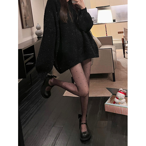 黑色波點絲襪性感顯瘦美腿黑絲小圓點超薄透明連褲襪 黑色波點絲襪性感顯瘦美腿黑絲小圓點超薄透明連褲襪