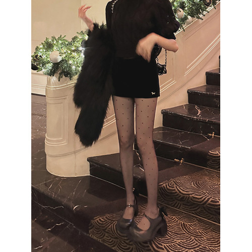 黑色波點絲襪性感顯瘦美腿黑絲小圓點超薄透明連褲襪 黑色波點絲襪性感顯瘦美腿黑絲小圓點超薄透明連褲襪