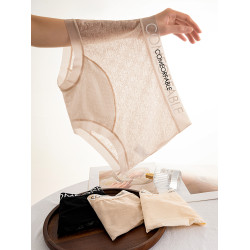 歐若風夏季提花蕾絲平角內褲女中腰加長襠10A抑菌超薄面膜四角褲