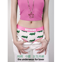 內褲女純棉三角可愛圖案中腰收腹高彈寬腰帶抑菌內襠大碼卡通印花