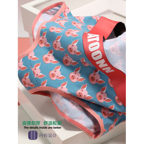 內褲女純棉三角可愛圖案中腰收腹高彈寬腰帶抑菌內襠大碼卡通印花 內褲女純棉三角可愛圖案中腰收腹高彈寬腰帶抑菌內襠大碼卡通印花