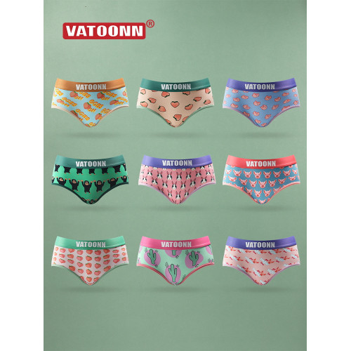 內褲女純棉三角可愛圖案中腰收腹高彈寬腰帶抑菌內襠大碼卡通印花 內褲女純棉三角可愛圖案中腰收腹高彈寬腰帶抑菌內襠大碼卡通印花