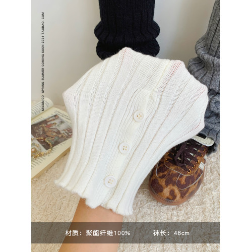 miconico秋冬厚針織堆堆襪套女生y2k修飾腿型紐釦腿套顯瘦長筒襪 miconico秋冬厚針織堆堆襪套女生y2k修飾腿型紐釦腿套顯瘦長筒襪